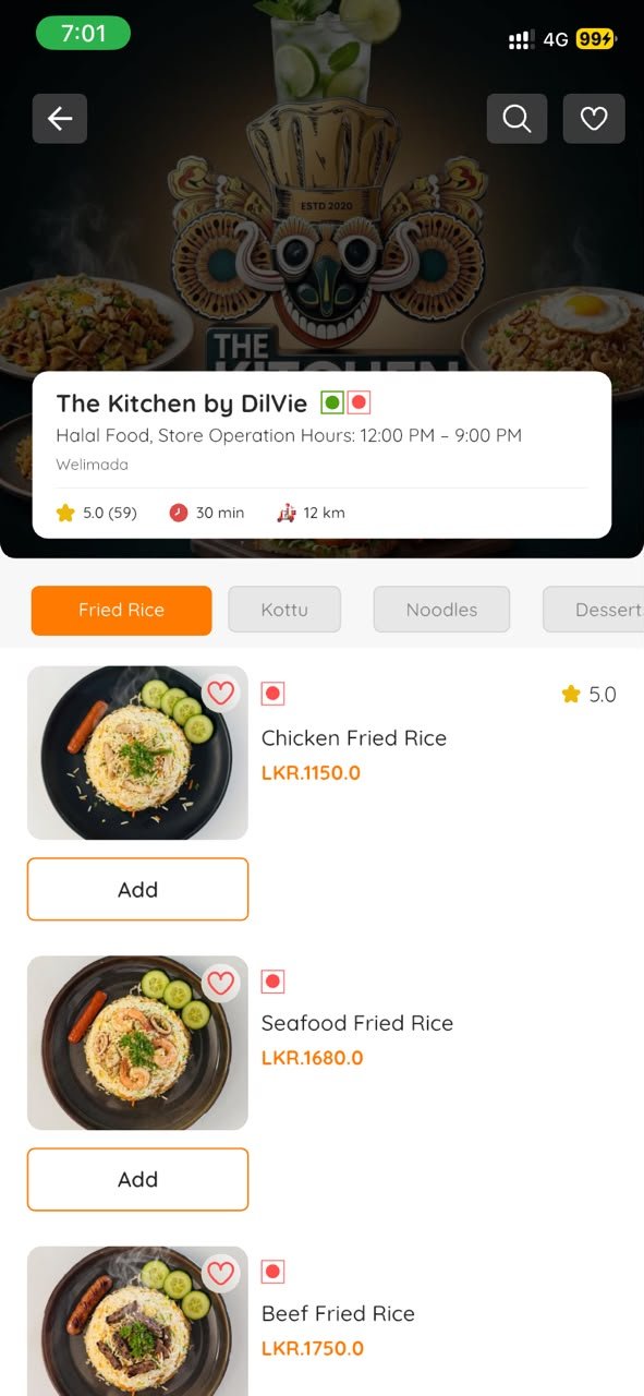 Restaurant menu and food selection