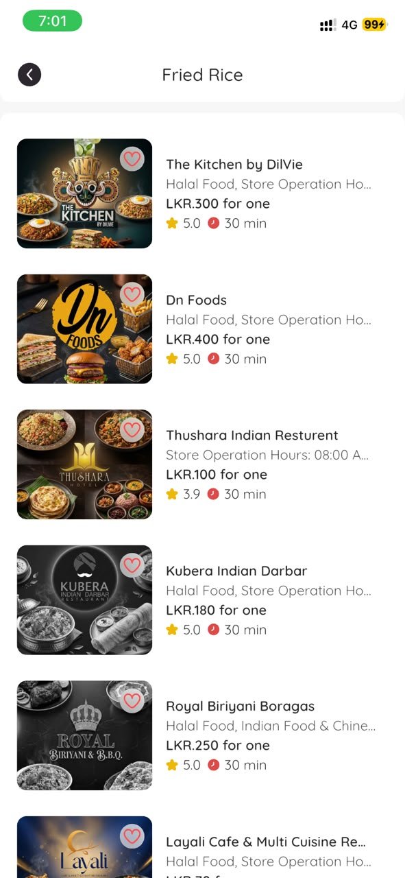 Restaurant search results